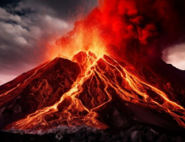 火山喷发小姐姐照片,小姐姐捕捉震撼画面